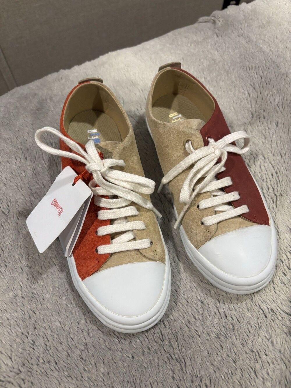 Camper Twins K200980-006 Women’s Sneakers Beige Red Orange US 5 NWT